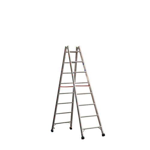 Euro-Profi Hliníkový stojací rebrík Mod. S305 - Počet priečok: 2 x 8,  Dĺžka ca. m: 2,40