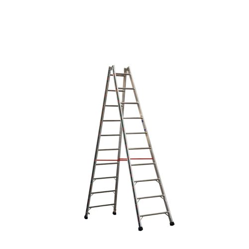 Euro-Profi Hliníkový stojací rebrík Mod. S305 - Počet priečok: 2 x 10,  Dĺžka ca. m: 2,95