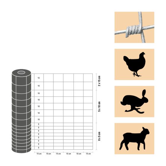 Taurus - ľahký - výška: 120 cm,  počet horizontálnych drôtov: 15,  hmotnosť: 33 kg