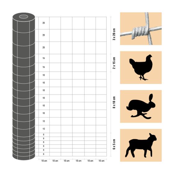 Taurus - ľahký - výška: 200 cm,  počet horizontálnych drôtov: 20,  hmotnosť: 45 kg