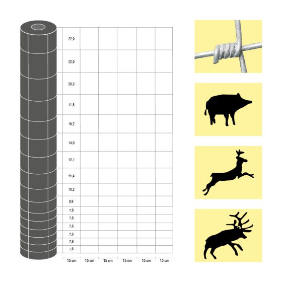 Taurus - ťažký - výška: 200 cm,  počet horizontálnych drôtov: 17,  hmotnosť: 66 kg